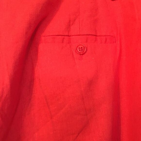 New! TALL Coral Pink silky inner lining Linen wide leg pants - Picture 6 of 12